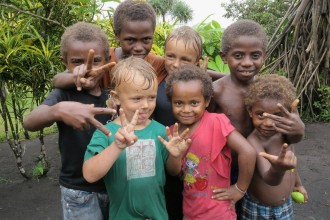 New friends on Tanna Island, Vanuatu, 2016